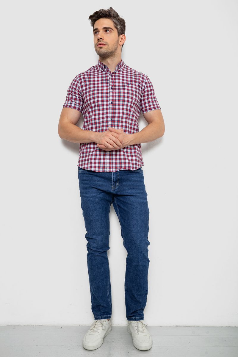 Сорочка чоловіча в клітку, колір молочний, 214R2445-6