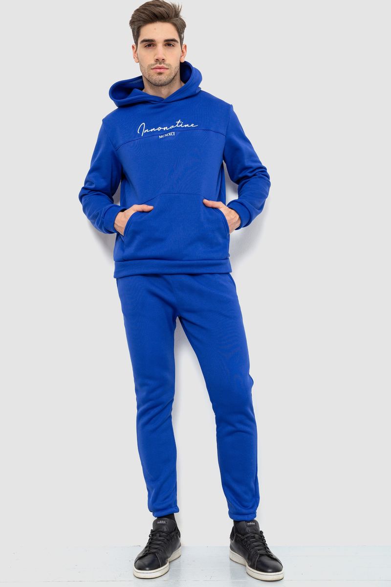 Спортивний костюм чоловічий на флісі, колір електрик, 238R57160