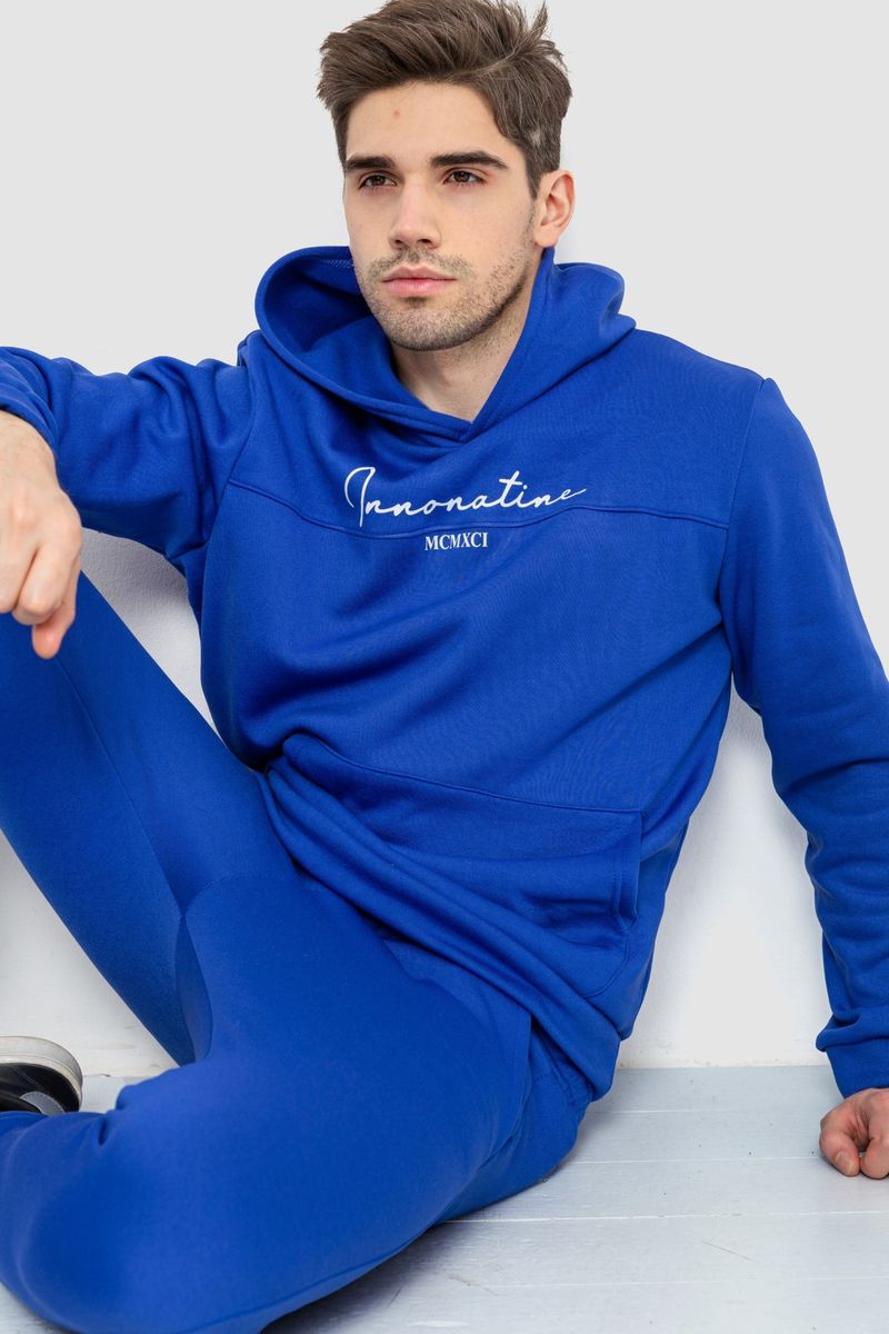 Спортивний костюм чоловічий на флісі, колір електрик, 238R57160