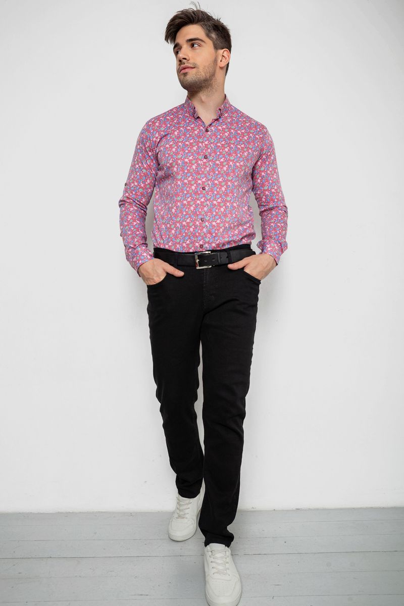 Сорочка чоловіча з довгим рукавом, колір пудровий, 214R2699-1