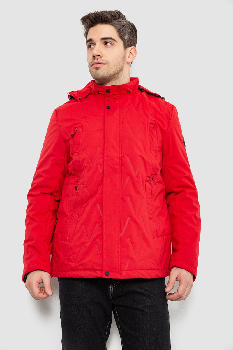 Куртка чоловіча демісезонна з капюшоном, колір червоний, 244RL9159AL