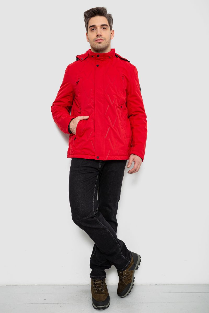 Куртка чоловіча демісезонна з капюшоном, колір червоний, 244RL9159AL