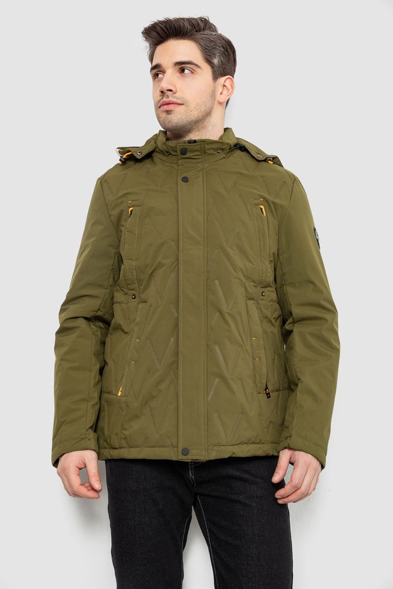 Куртка чоловіча демісезонна з капюшоном, колір хакі, 244RL9159AL