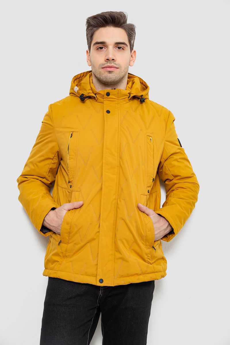 Куртка чоловіча демісезонна з капюшоном, колір жовтий, 244RL9159AL