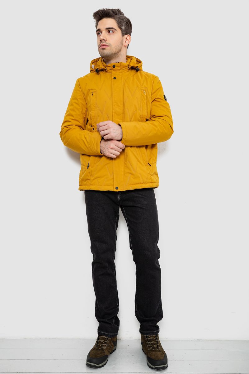 Куртка чоловіча демісезонна з капюшоном, колір жовтий, 244RL9159AL