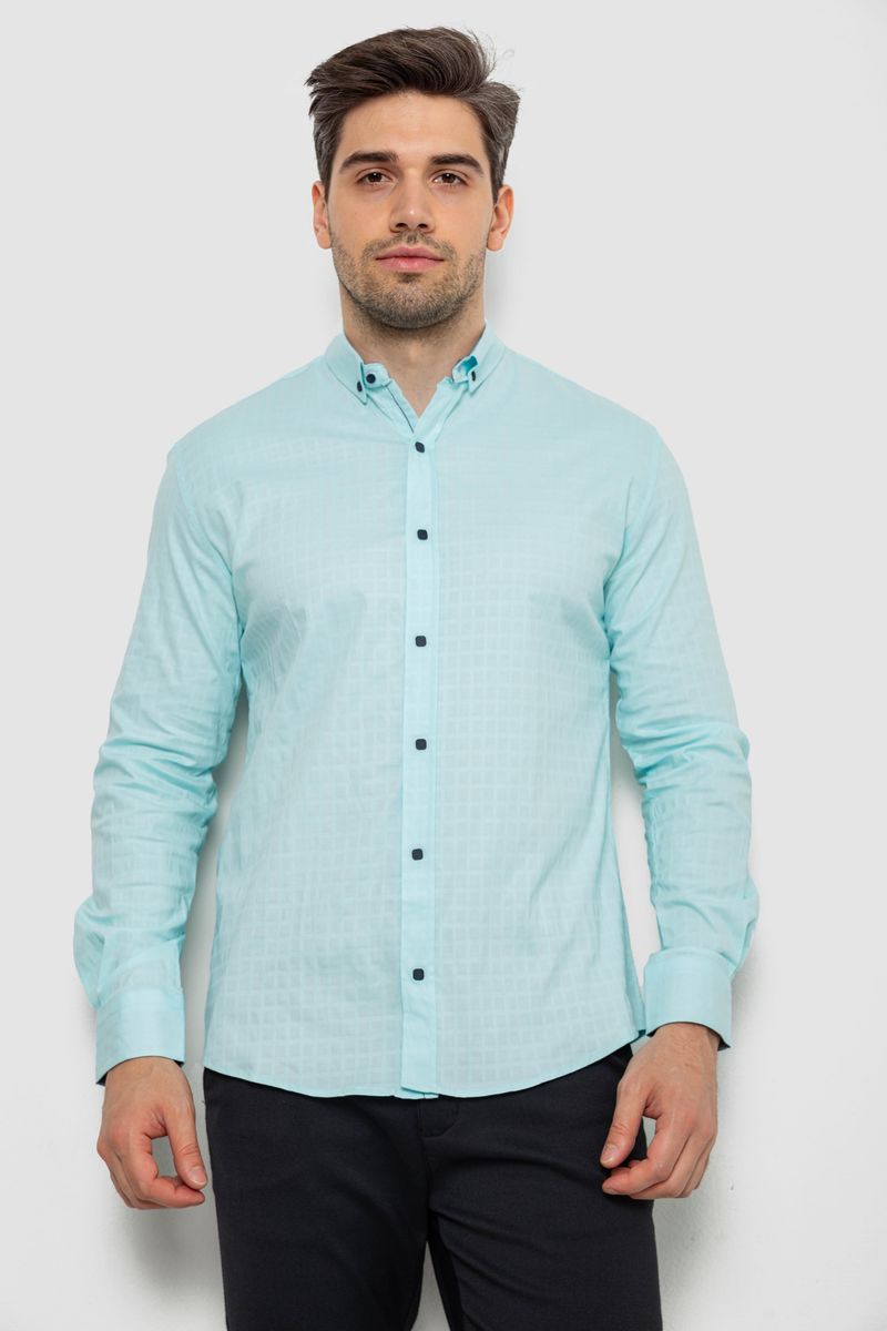 Сорочка чоловіча однотонна, колір блакитний, 214R7076