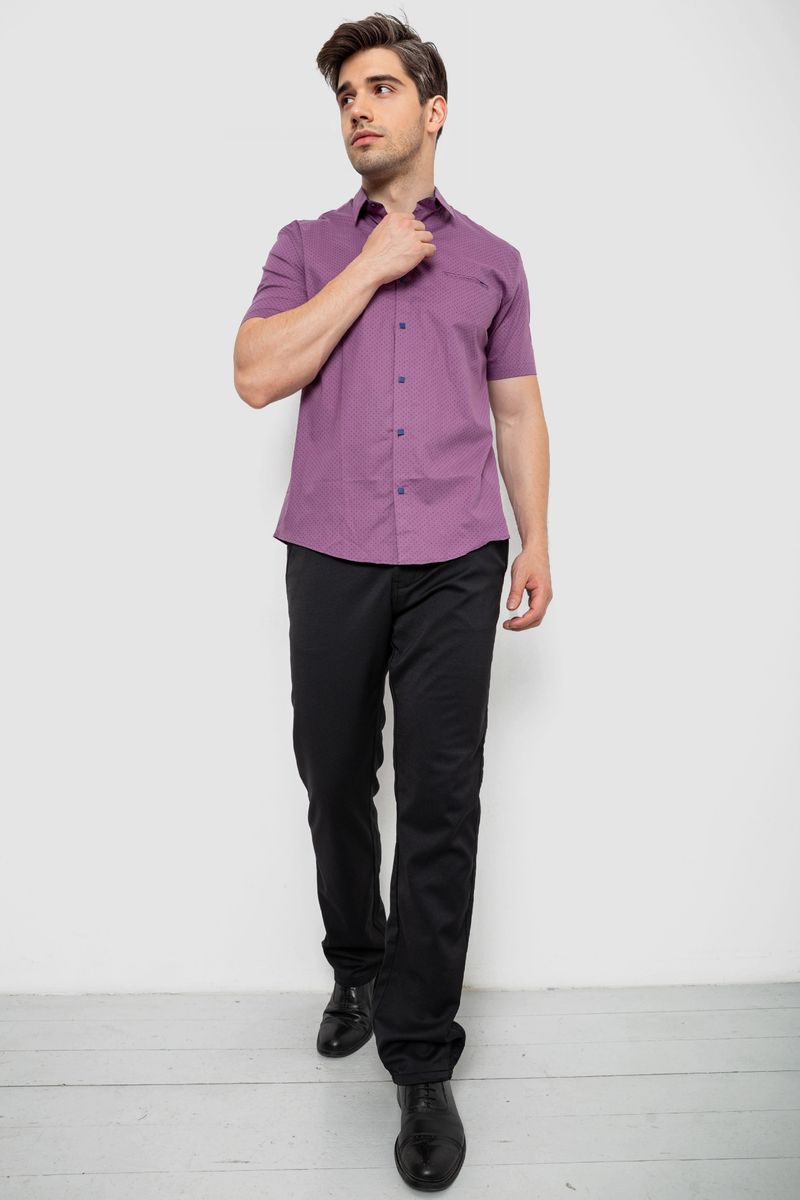 Сорочка чоловіча з принтом, колір бузковий, 214R7329