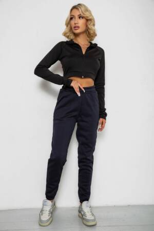 Спортивні штани жіночі на флісі, колір синій, 238R57013