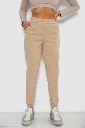 Спортивні штани жіночі на флісі, колір бежевий, 238R57013
