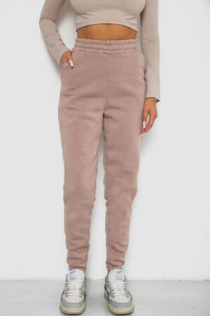 Спортивні штани жіночі на флісі, колір мокко, 238R57013