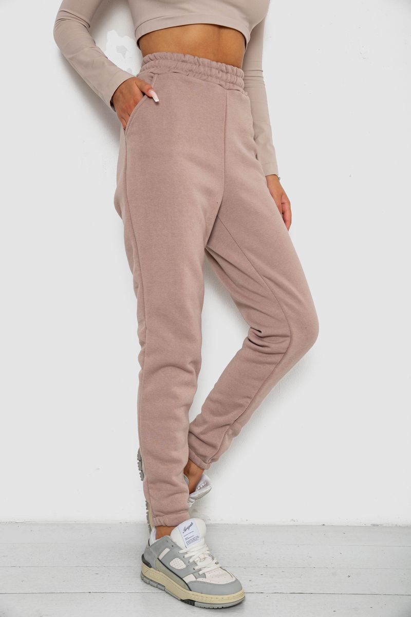 Спортивні штани жіночі на флісі, колір мокко, 238R57013 - Зображення 3