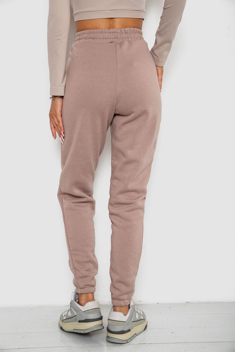 Спортивні штани жіночі на флісі, колір мокко, 238R57013 - Зображення 4