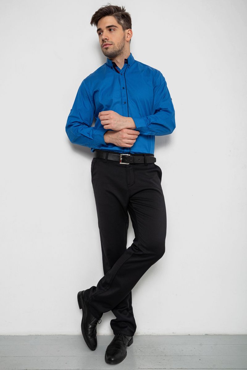 Сорочка чоловіча з принтом, колір синій, 214R16111-1