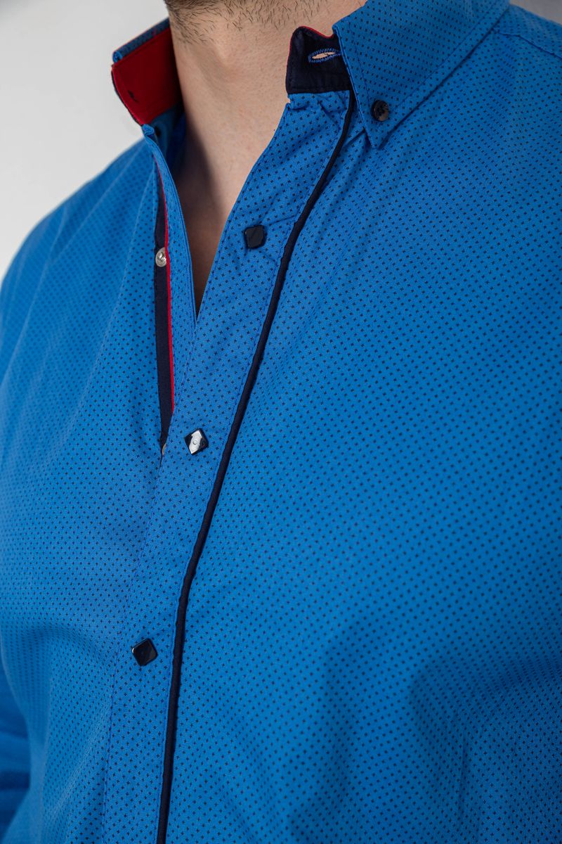 Сорочка чоловіча з принтом, колір синій, 214R16111-1 - Зображення 5