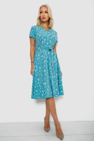 Сукня софт з принтом, колір бірюзовий, 230R1111