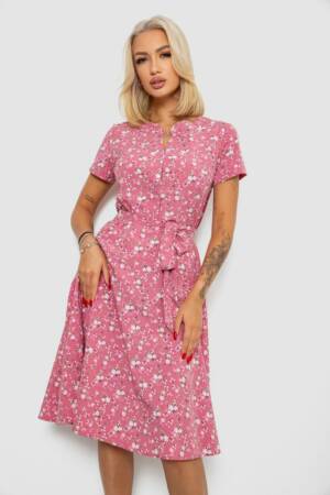 Сукня софт з принтом, колір пудровий, 230R1111