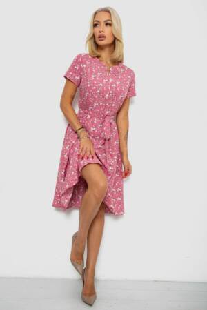 Сукня софт з принтом, колір пудровий, 230R1111