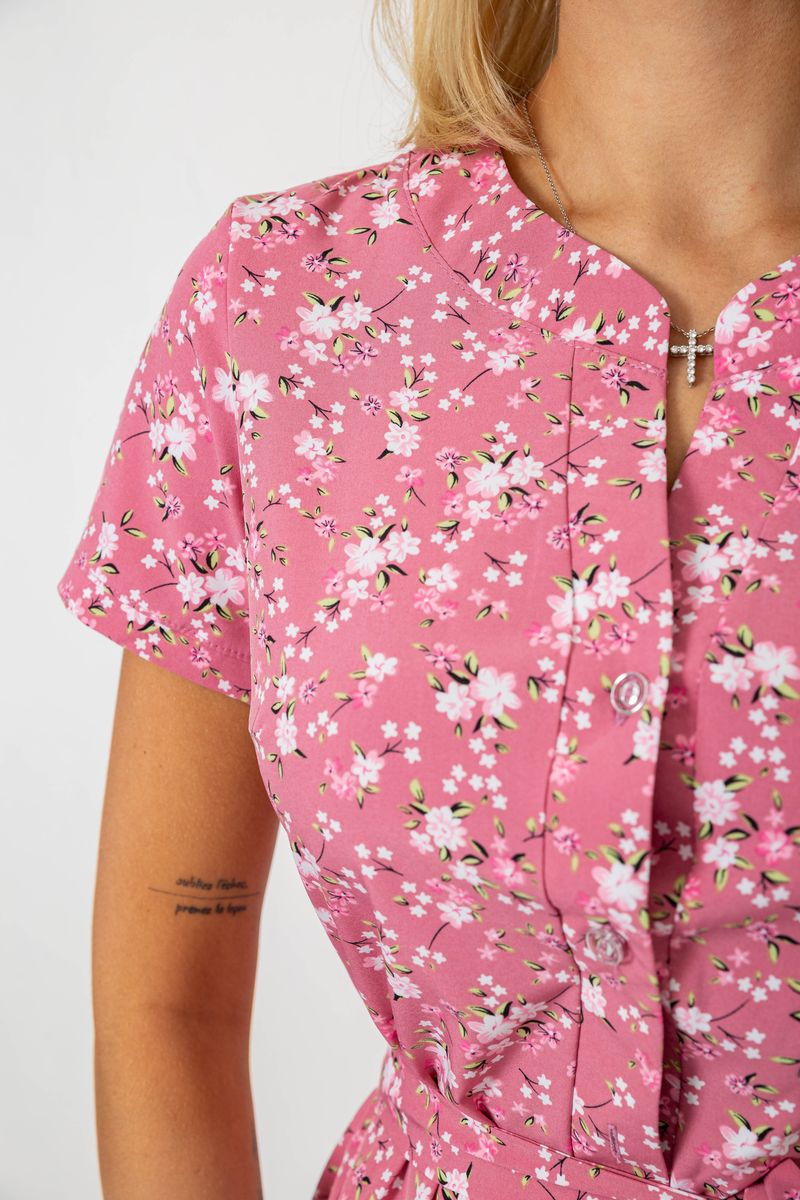 Сукня софт з принтом, колір пудровий, 230R1111 - Зображення 5