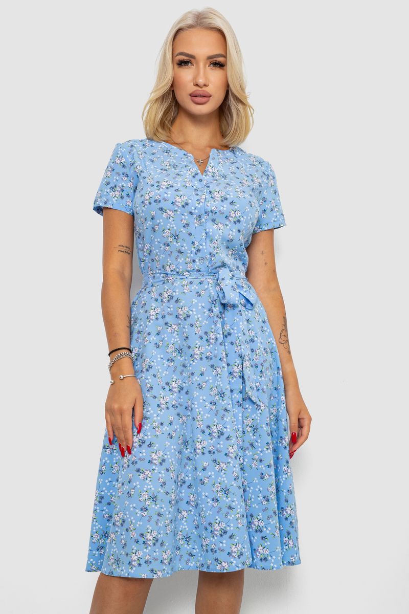Сукня софт з принтом, колір блакитний, 230R1111