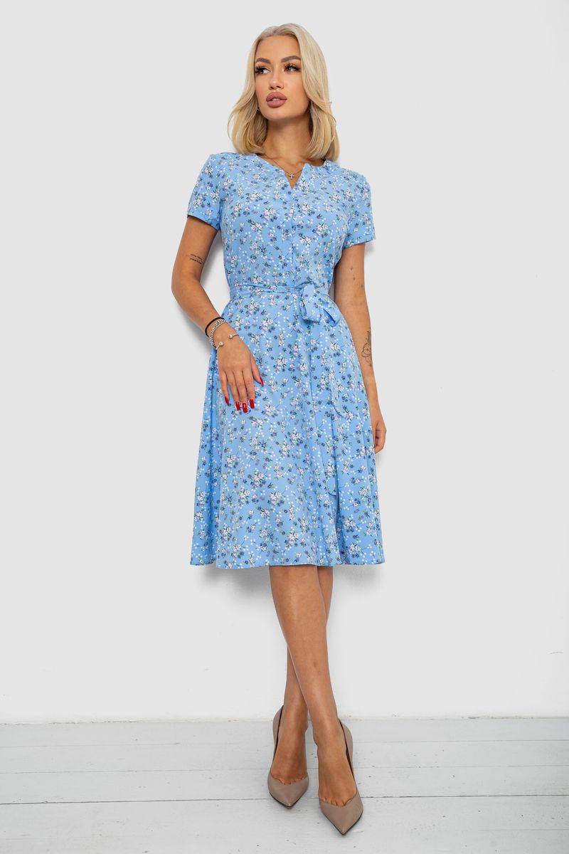 Сукня софт з принтом, колір блакитний, 230R1111