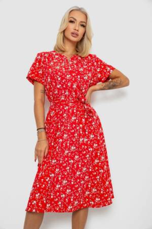 Сукня софт з принтом, колір червоний, 230R1111