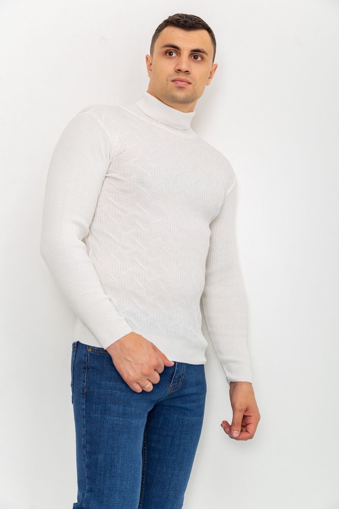 Светр-гольф чоловічий, колір молочний, 161R892 - Зображення 3