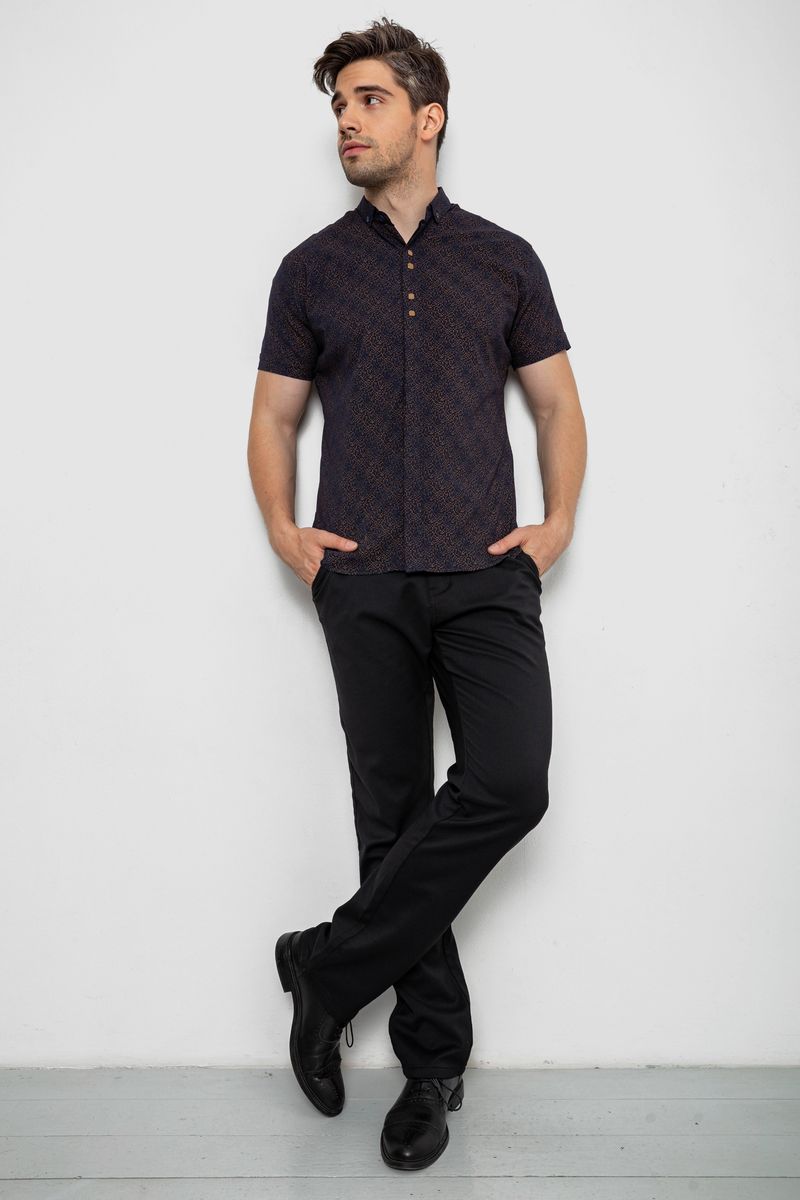 Сорочка чоловіча з принтом 214RK16072, колір Синій