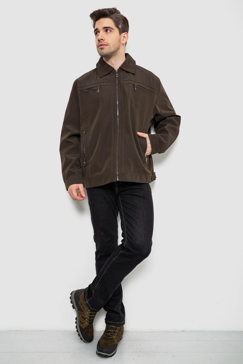 Куртка чоловіча демісезонна однотонна, колір темно-зелений, 244R033B