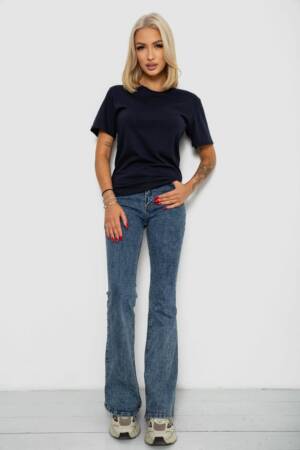 Футболка жіноча однотонна, колір темно-синій, 238R112