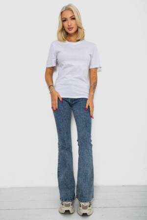 Футболка жіноча однотонна, колір білий, 238R112