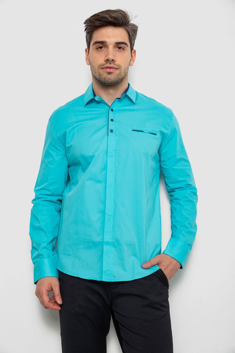 Сорочка чоловіча, колір бірюзовий, 214R7150