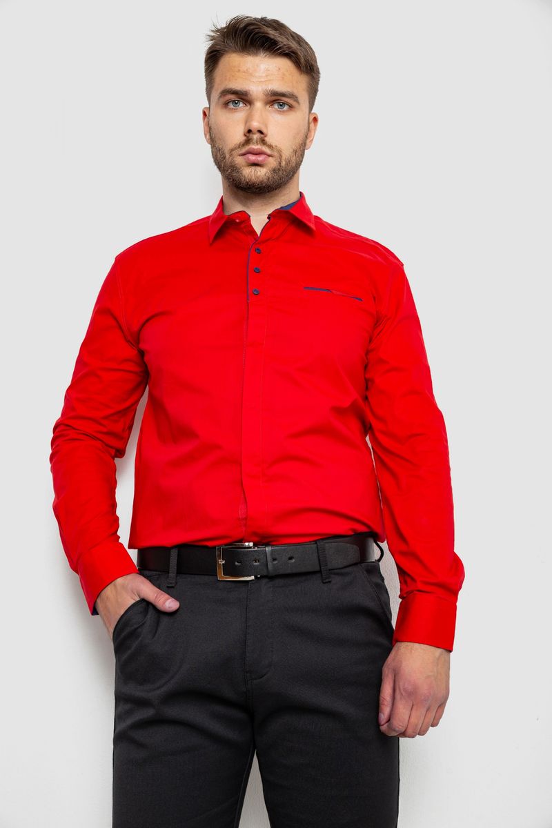 Сорочка чоловіча, колір червоний, 214R7150