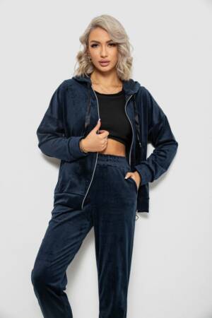 Спортивний костюм жіночий велюровий, колір синій, 257R4119