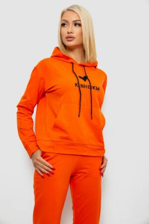 Спортивний костюм жіночий двонитка, колір помаранчевий, 214R1419-007