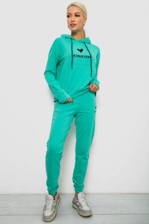 Спортивний костюм жіночий двонитка, колір м’ятний, 214R1419-007