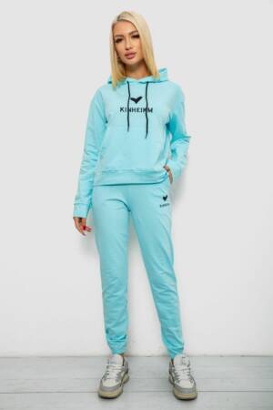Спортивний костюм жіночий двонитка, колір блакитний, 214R1419-007