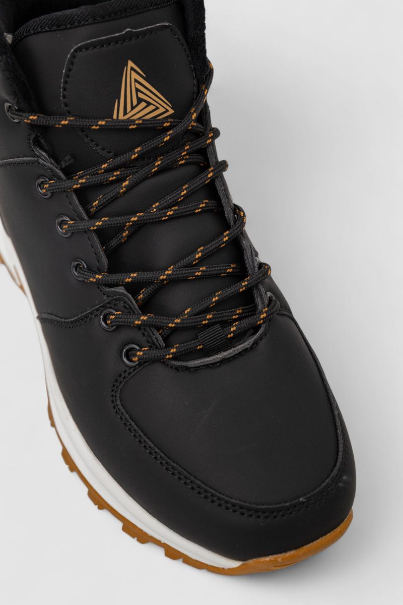 Кросівки чоловічі зимові на хутрі, колір чорно-бежевий, 248RH770