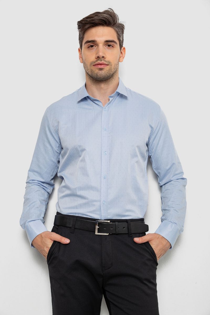 Сорочка чоловіча з довгим рукавом, колір блакитний, 214R836