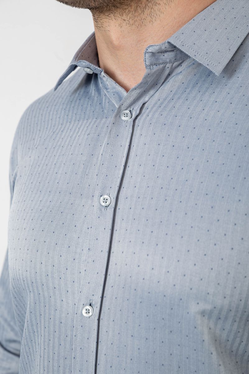Сорочка чоловіча з довгим рукавом, колір сірий, 214R836 - Зображення 5
