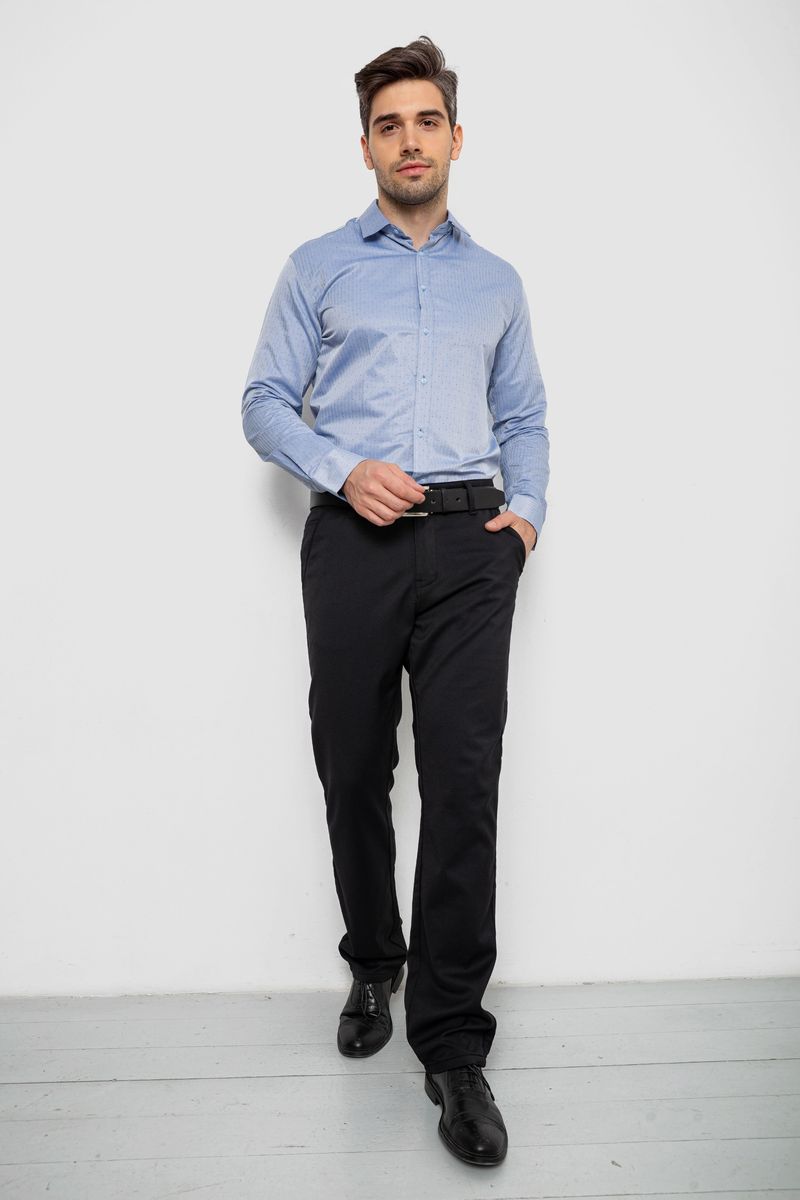 Сорочка чоловіча з довгим рукавом, колір джинс, 214R836