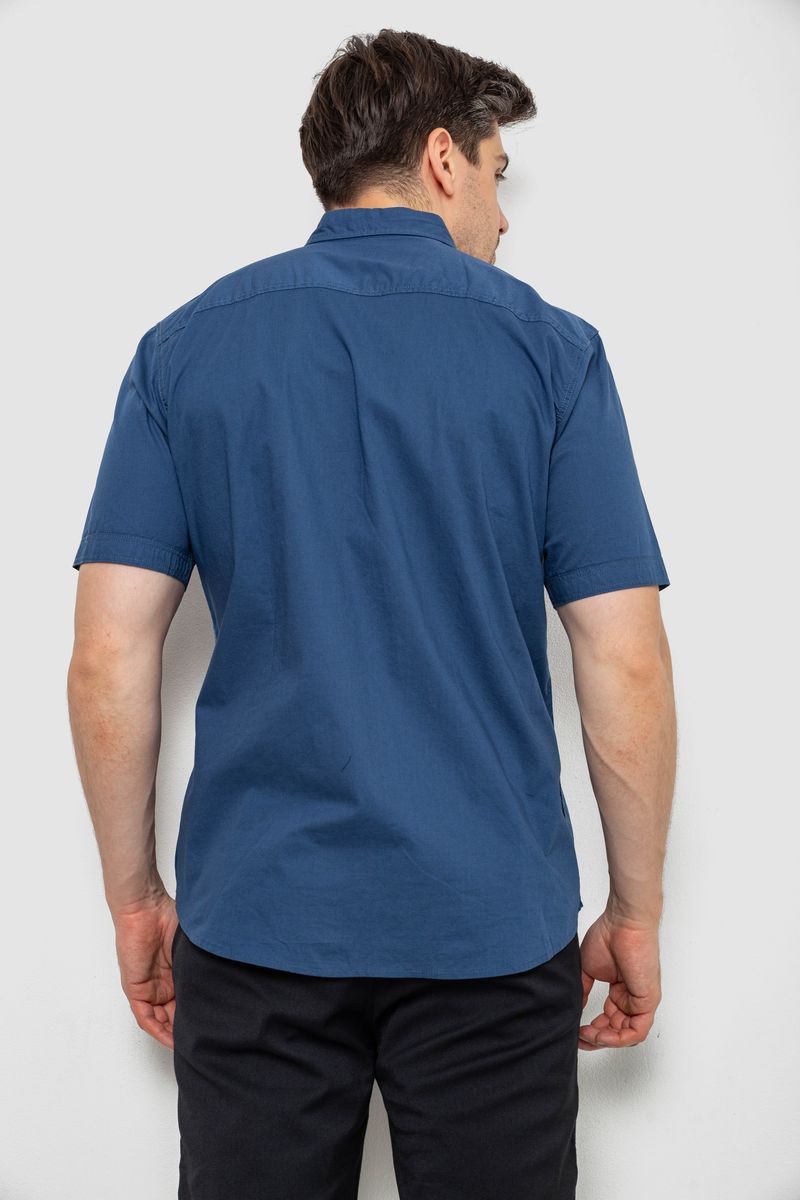 Сорочка чоловіча однотонна, колір синій, 214R6917-2 - Зображення 4