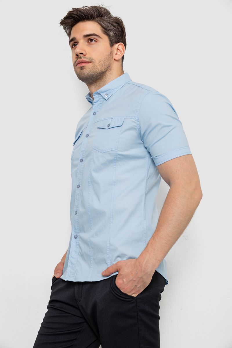 Сорочка чоловіча однотонна, колір блакитний, 214R6917-2 - Зображення 3