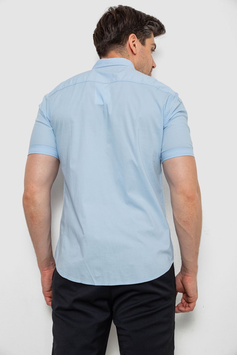 Сорочка чоловіча однотонна, колір блакитний, 214R6917-2 - Зображення 4