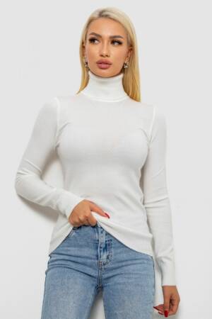 Гольф жіночий однотонний, колір білий, 204R921