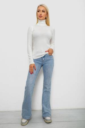 Гольф жіночий однотонний, колір білий, 204R921