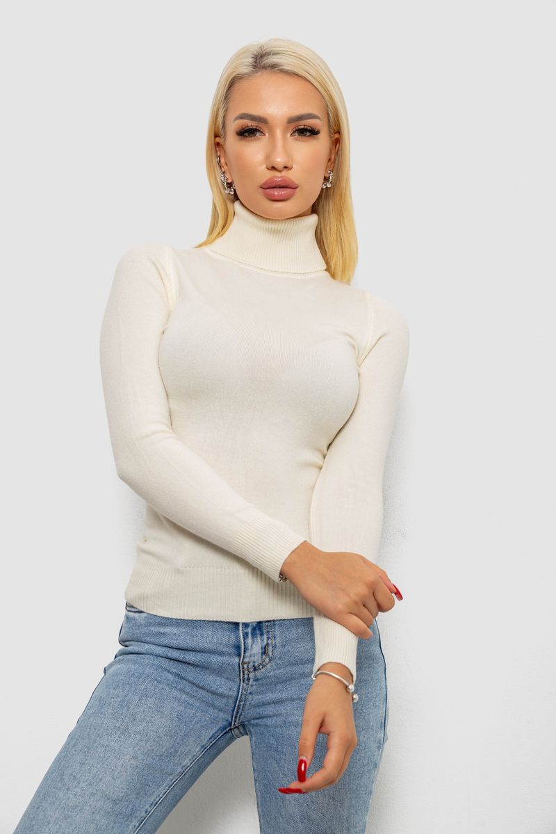 Гольф жіночий однотонний, колір кремовий, 204R921