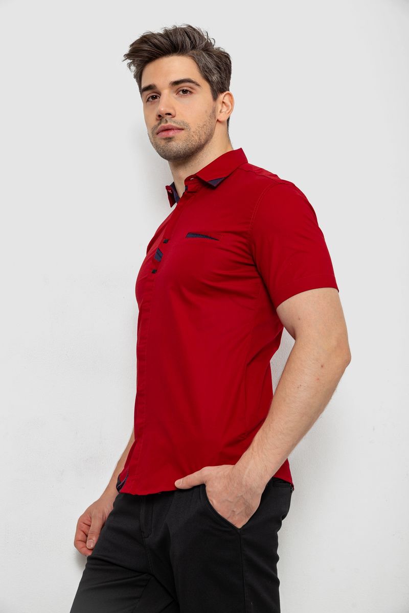 Сорочка чоловіча, колір бордовий, 214R7007 - Зображення 3