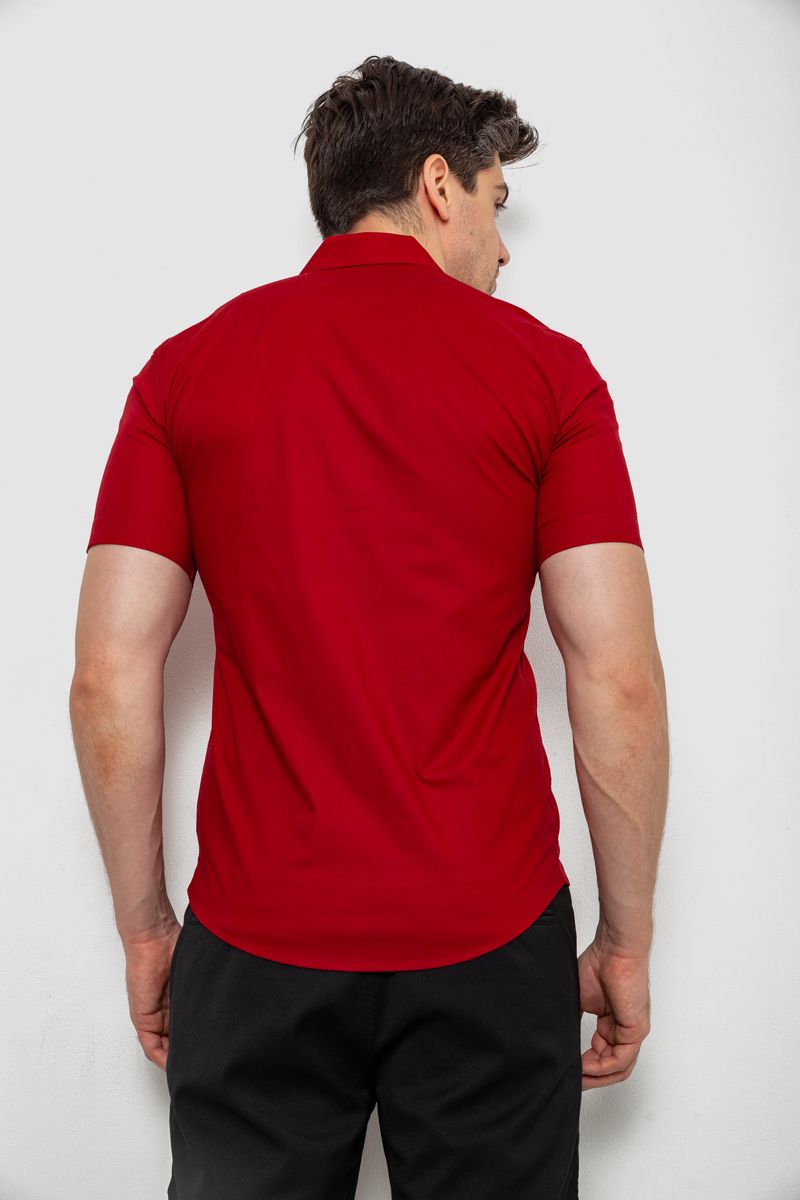 Сорочка чоловіча, колір бордовий, 214R7007 - Зображення 4