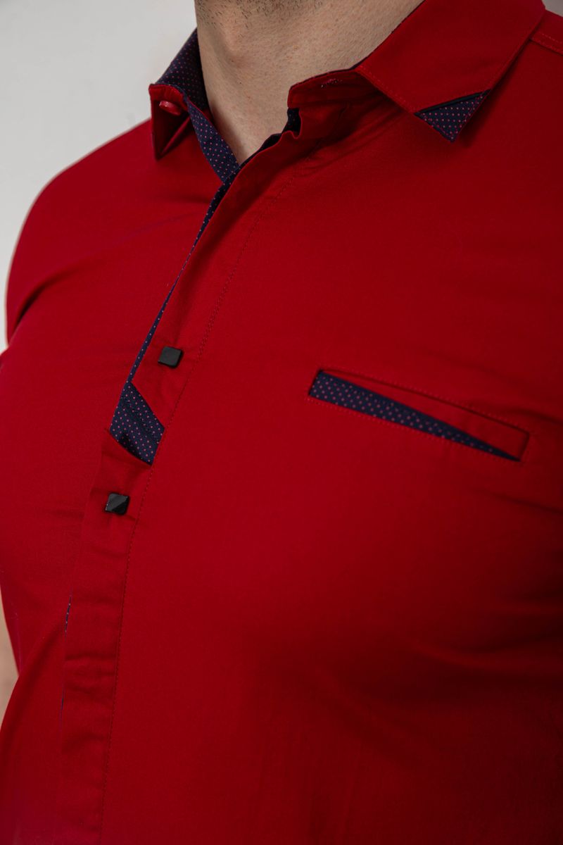 Сорочка чоловіча, колір бордовий, 214R7007 - Зображення 5