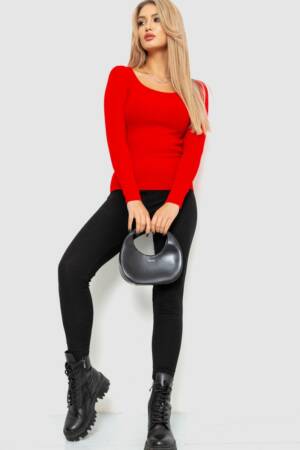 Водолазка жіноча в рубчик, колір червоний, 204R9024